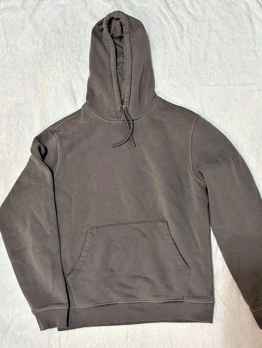 DSG Menβs Essential Fleece Pullover Hoodie - Grey / Charcoal - Size Small